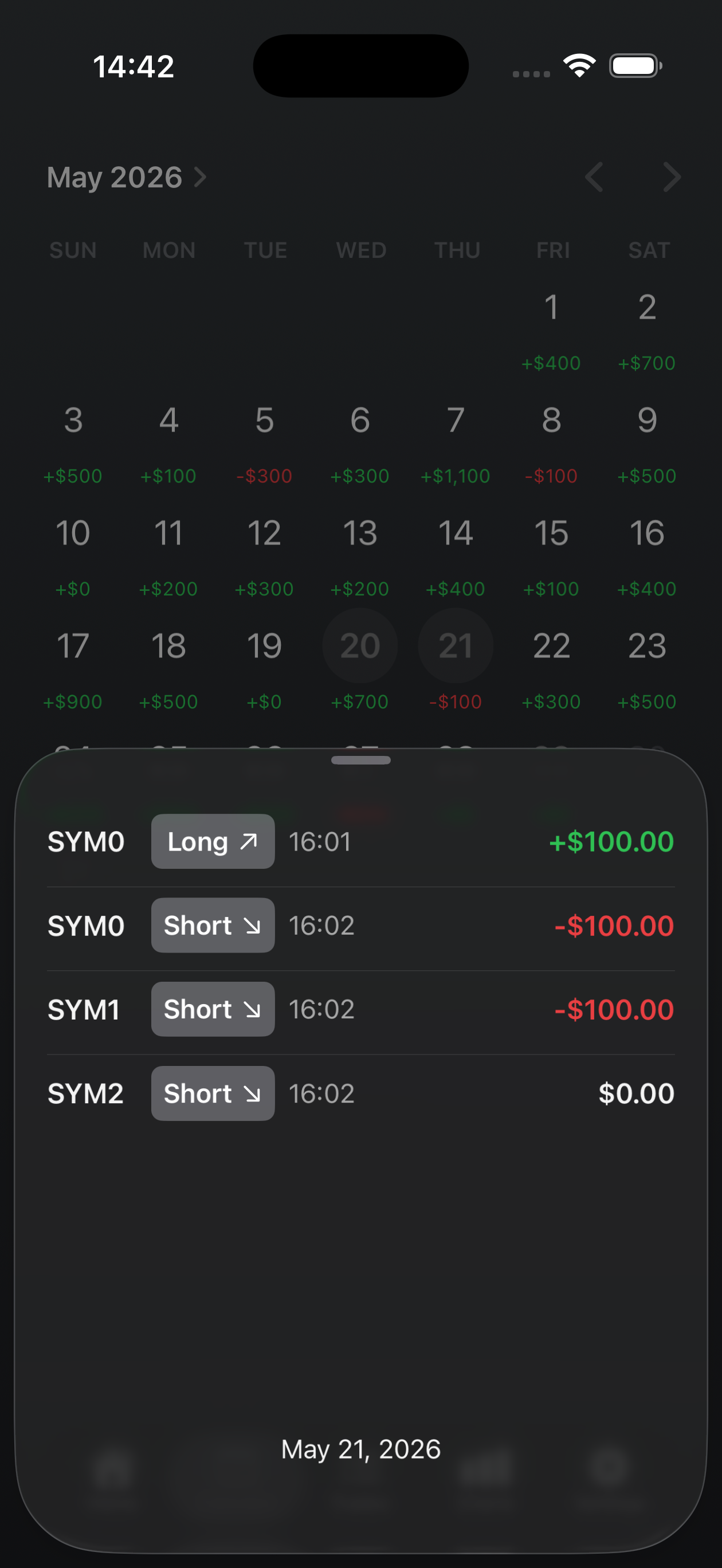 Kaizen calendar screen